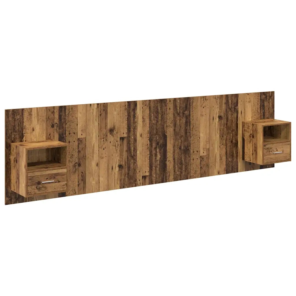 Testata con Comodino 3 pcs Legno vecchio Legno multistrato 3415614