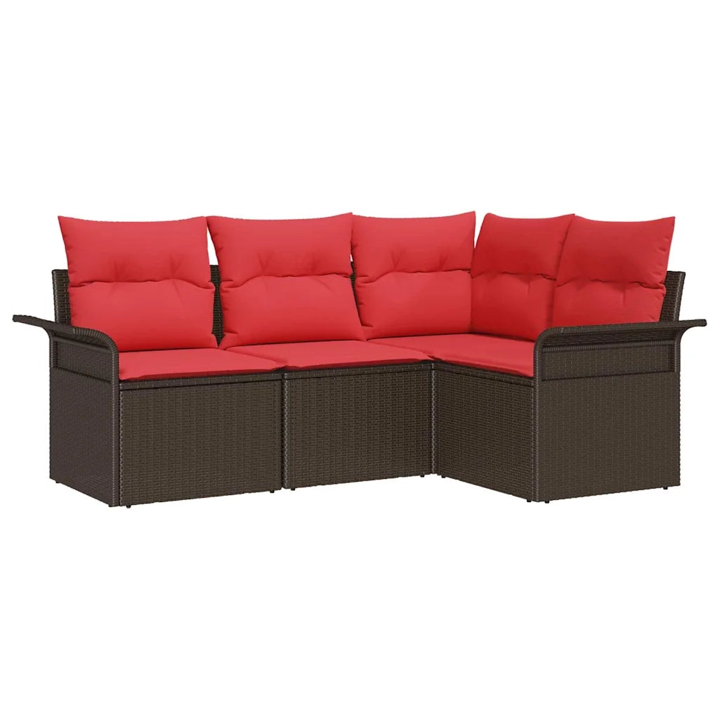 Set Divano da Giardino con cuscino Marrone polyrattan 3345344