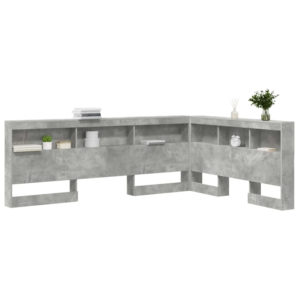 Testiera | Testata contenitore Grigio cemento 140 cm Legno multistrato