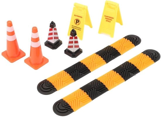 Accessori di scena per modelli auto - Scena di traffico realistica - Scala 1/18/1/24 - Auto in corsa - Materiale plastico duraturo - Accessori per scena di modelli auto