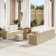 Set Divano da Giardino con cuscino 10 pcs Beige e Crema 3363921