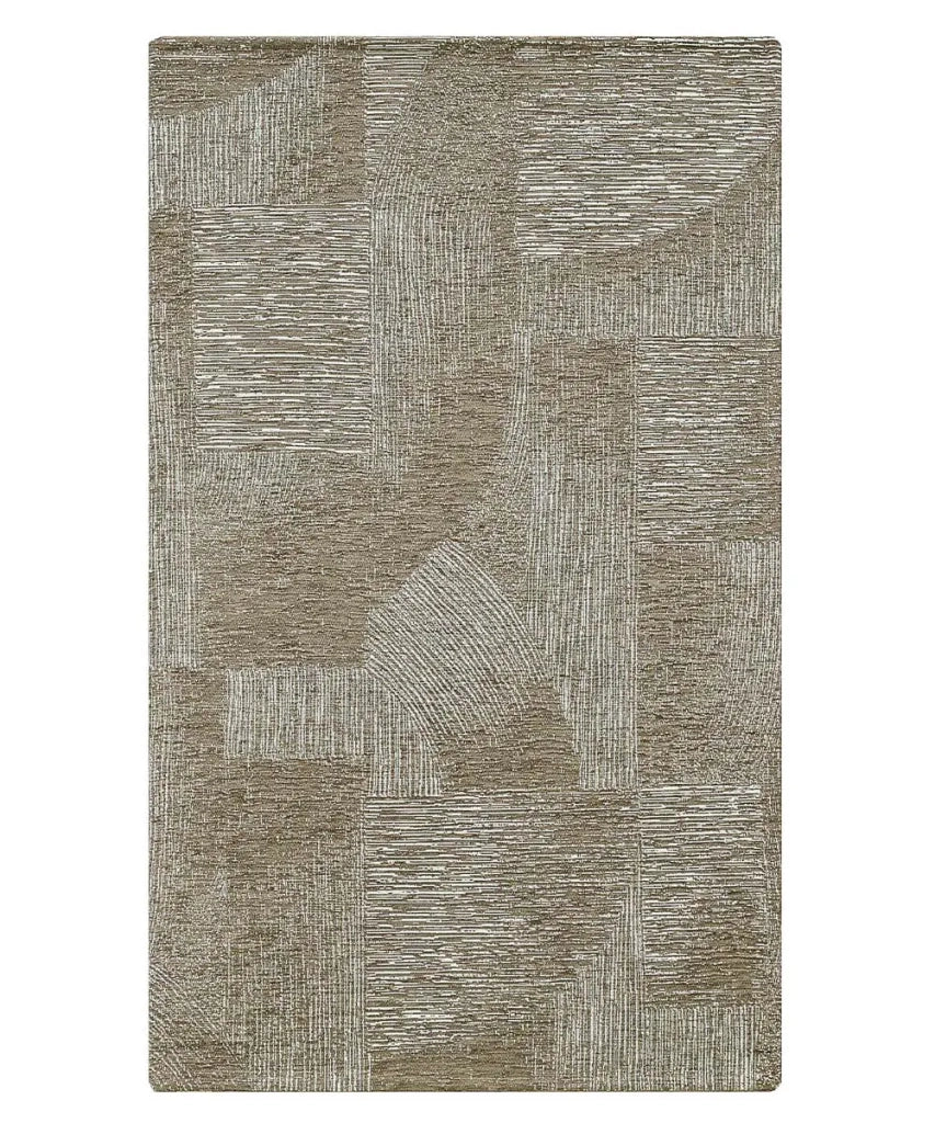 Tappeto Arredo GRAFFIO MARRONE FANGO salotto soggiorno camera, disegno geometrico con linee stile astratto, multiuso lavabile antiscivolo cm.175x240