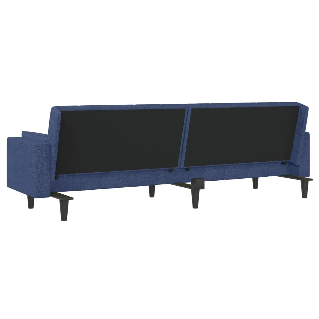 Divano Letto a 2 Posti con 2 Cuscini-Sofa Letto 2 Posti-Daybed Blu in Tessuto 623037