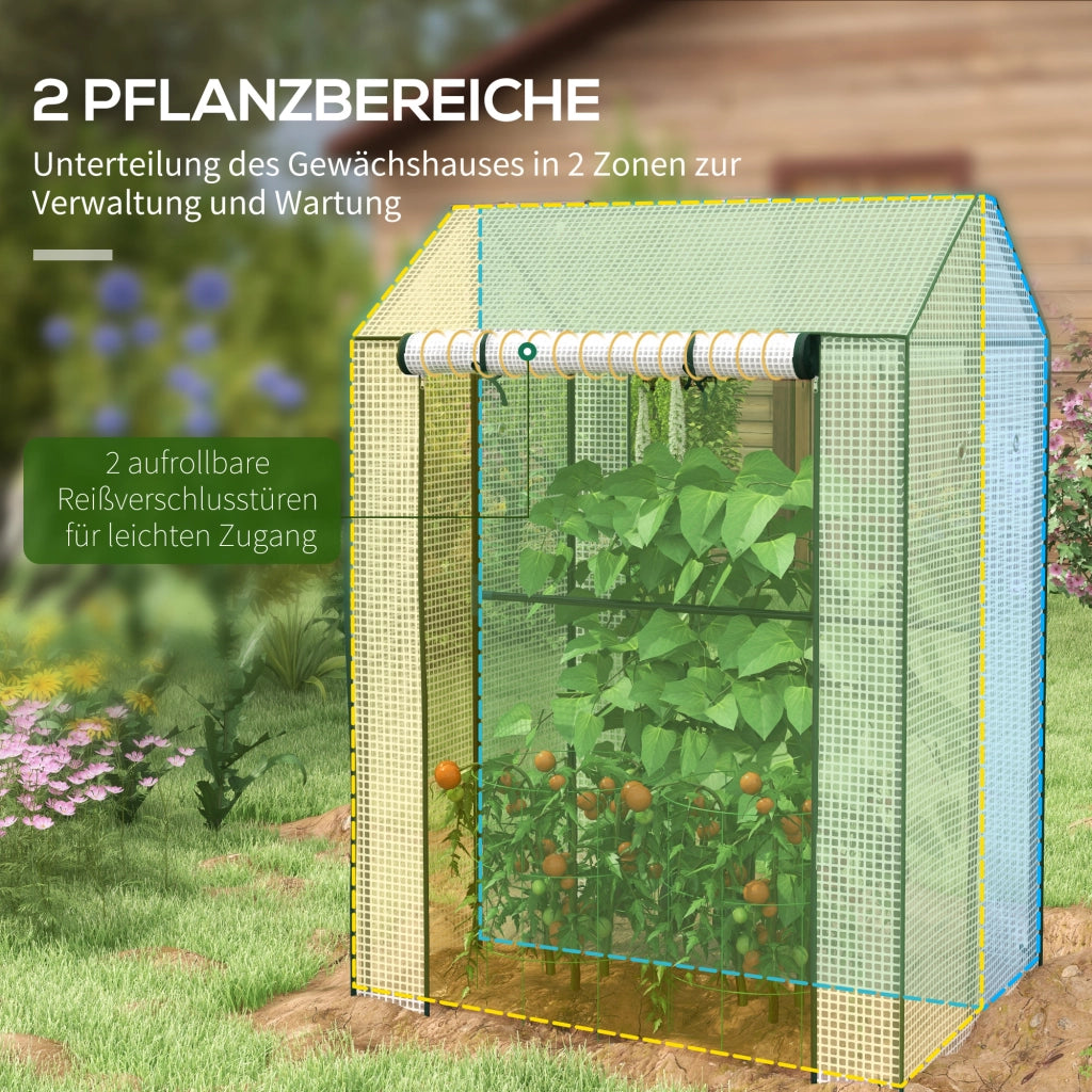 Serra per giardino ¨C Minimal ¨C 100x80x150 cm, bianco e verde