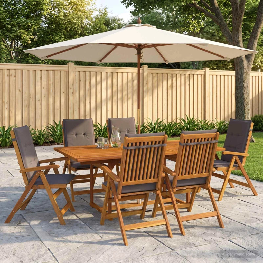 Set da pranzo da esterno con ombrellone 8 pz 6-Posti Antracite 3438536