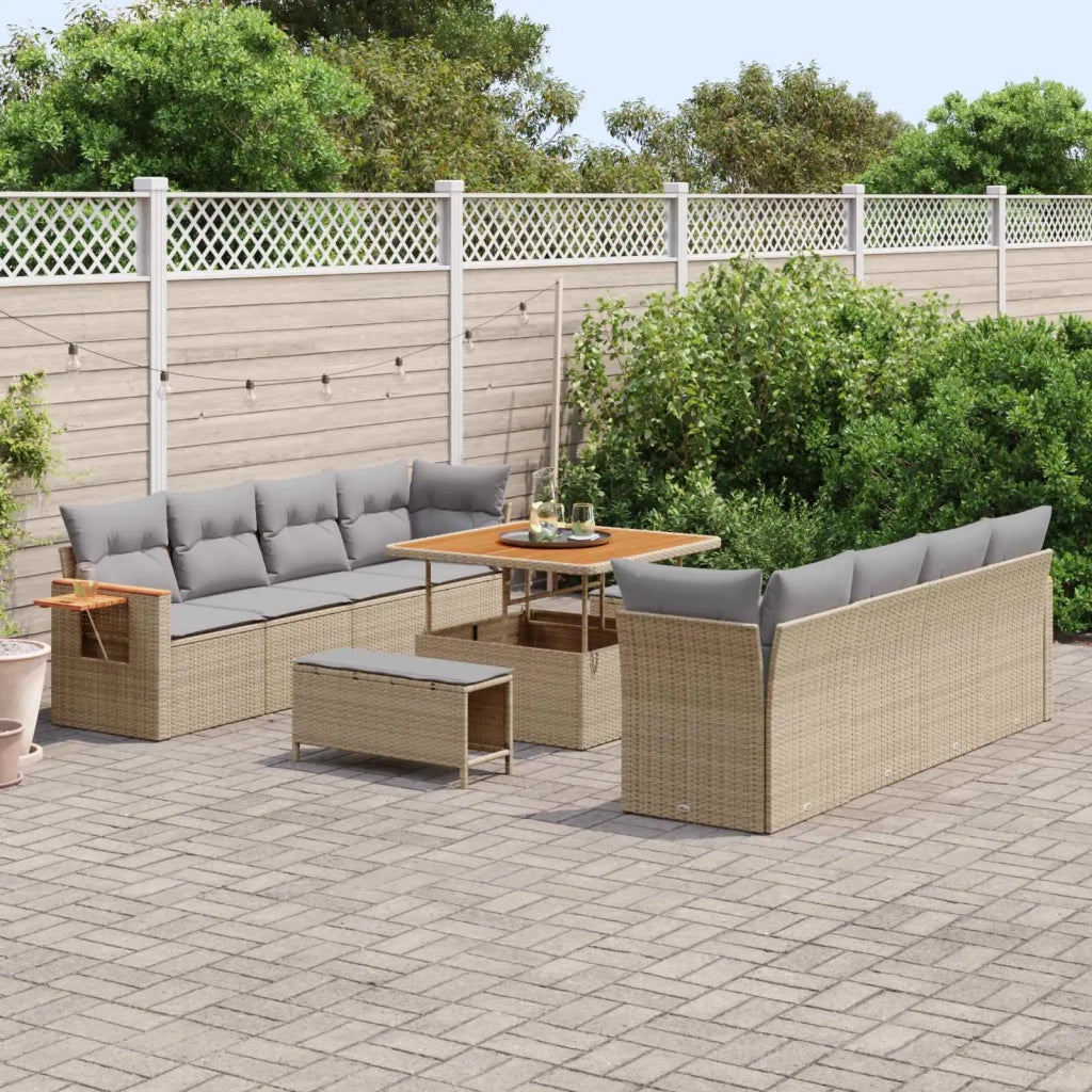 Set Divano da Giardino 11 pcs Beige polyrattan 3363027