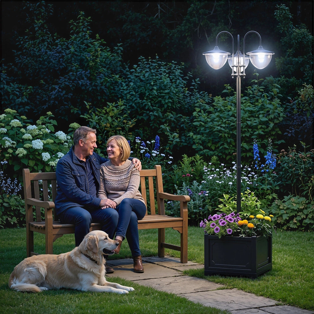 Lampada Solare da Giardino ¨C Minimal ¨C Nero 60x55x189 cm