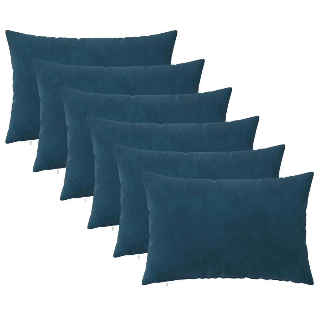 Federa 6 pcs HEERLEN Blu 50 x 80 cm Velluto 911902