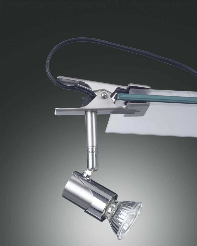 ALICE SPOT 1 LUCE NICHEL SATINATO CON PINZA S/L ATTACCO GU10