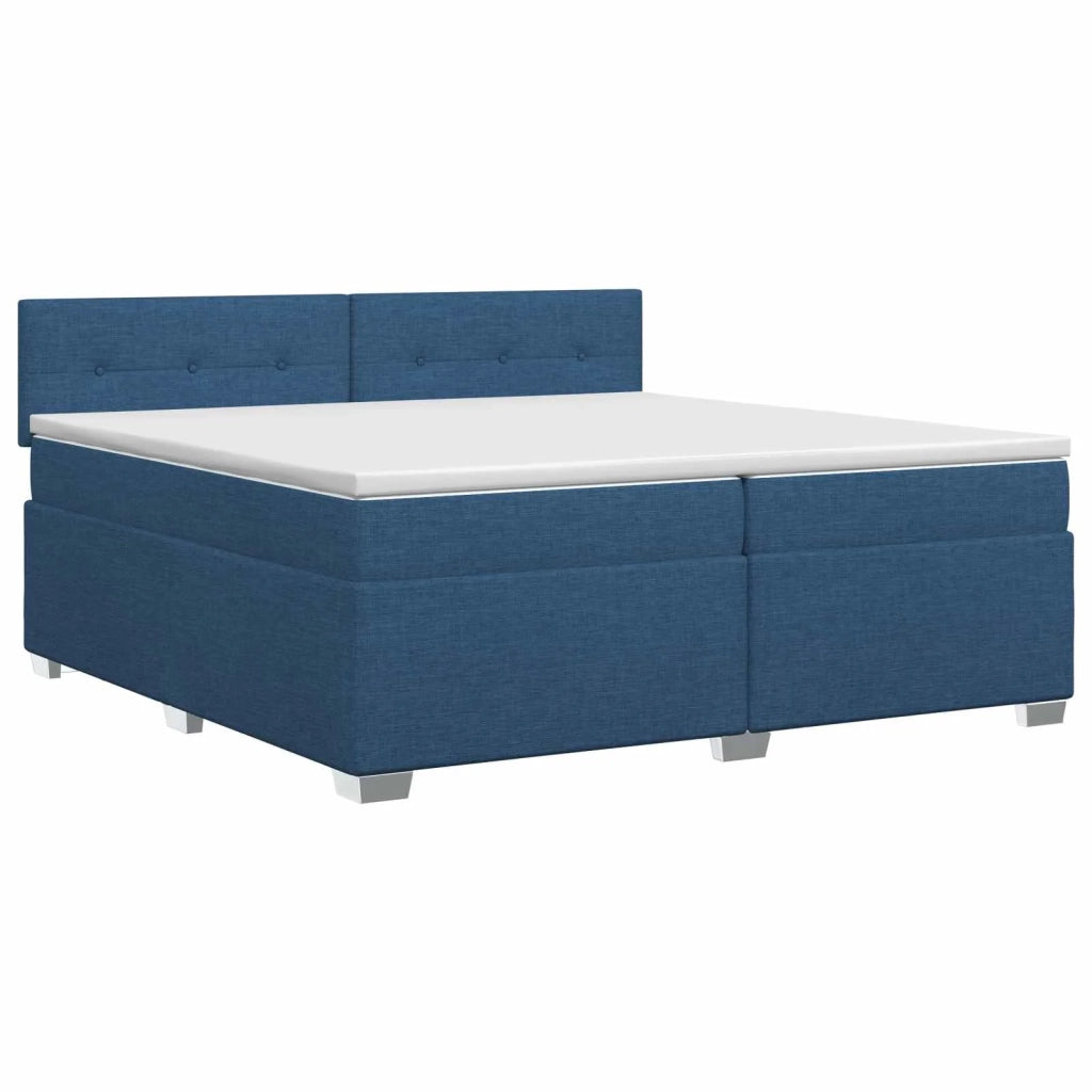 Letto box spring con materasso Blu 200 x 200 cm Tessuto 3450564