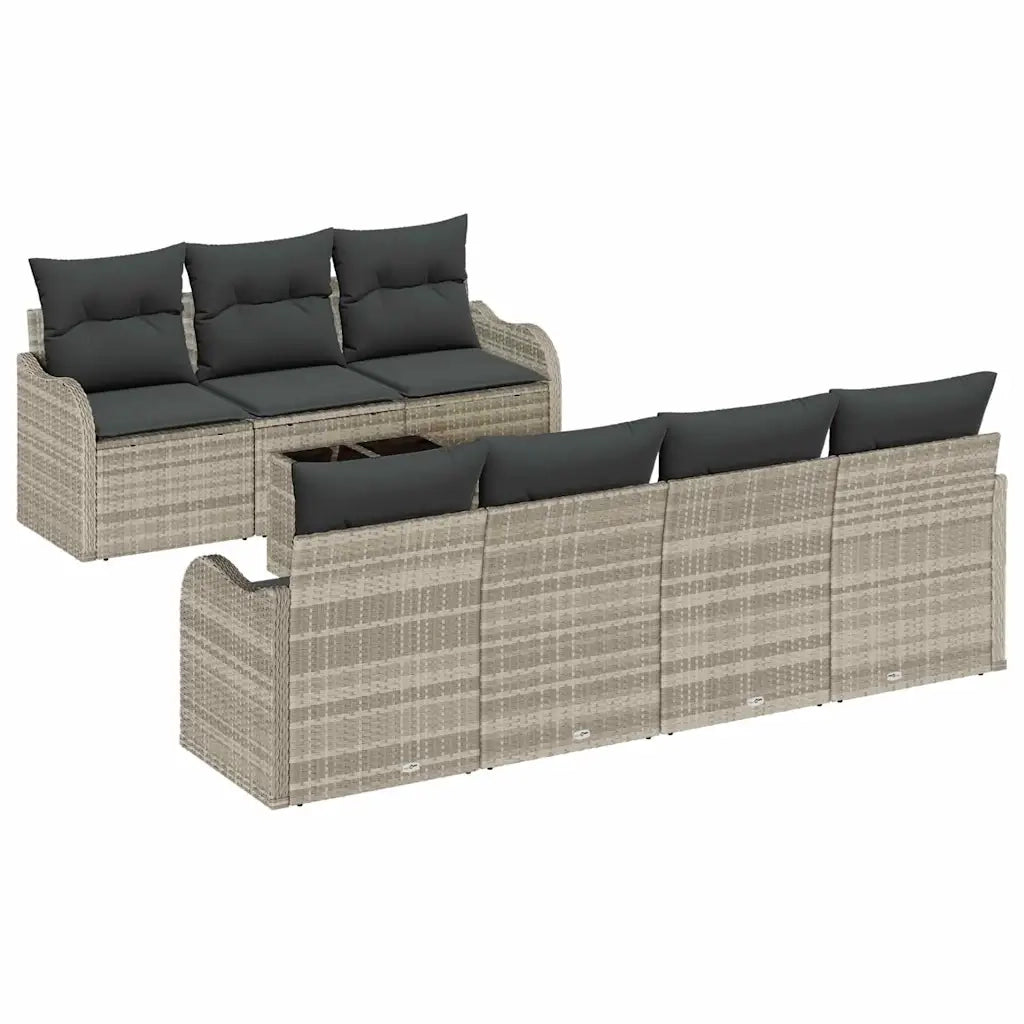 Set Divano da Giardino Grigio chiaro 55 x 55 x 37 cm polyrattan