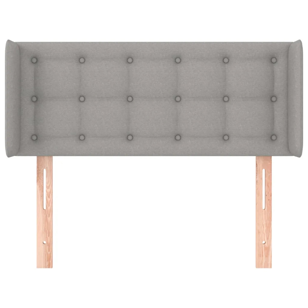 Testiera | Testata ad Orecchio Grigio Chiaro 103x16x78/88 cm in Tessuto