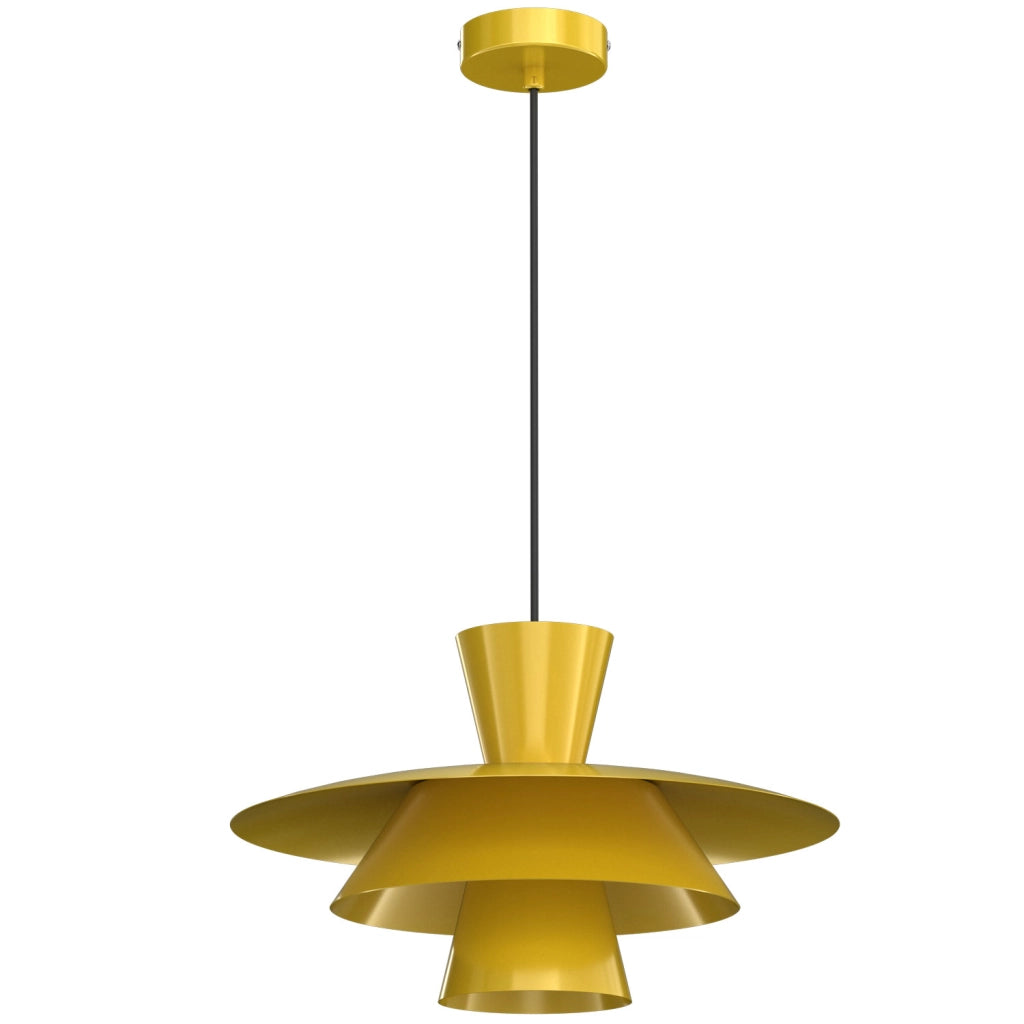 Lampada a sospensione Plato 1 luce giallo senape Luminex