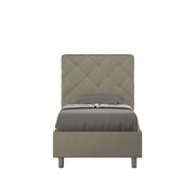 BS COM Letto singolo senza rete imbottito 80x190 similpelle cappuccino