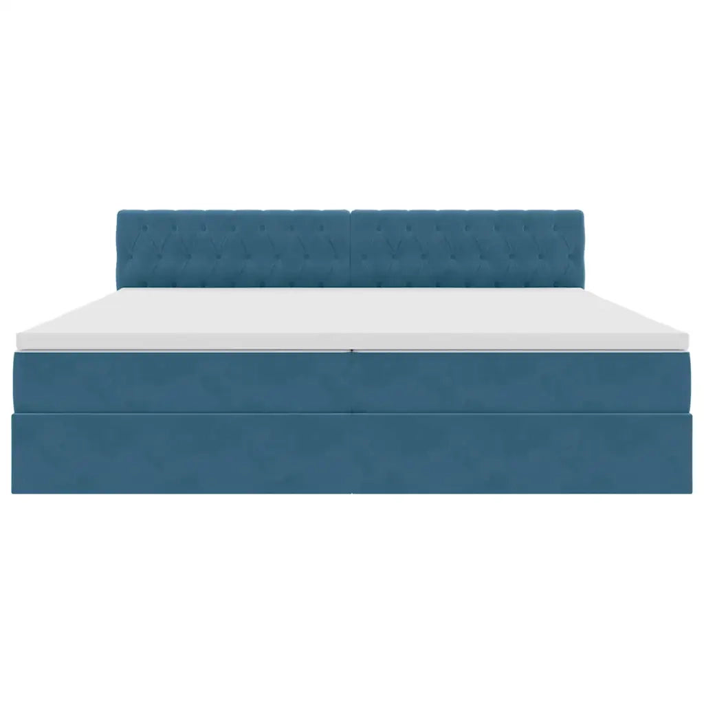 Letto con Contenitore Blu Scuro 200 x 200 cm Velluto