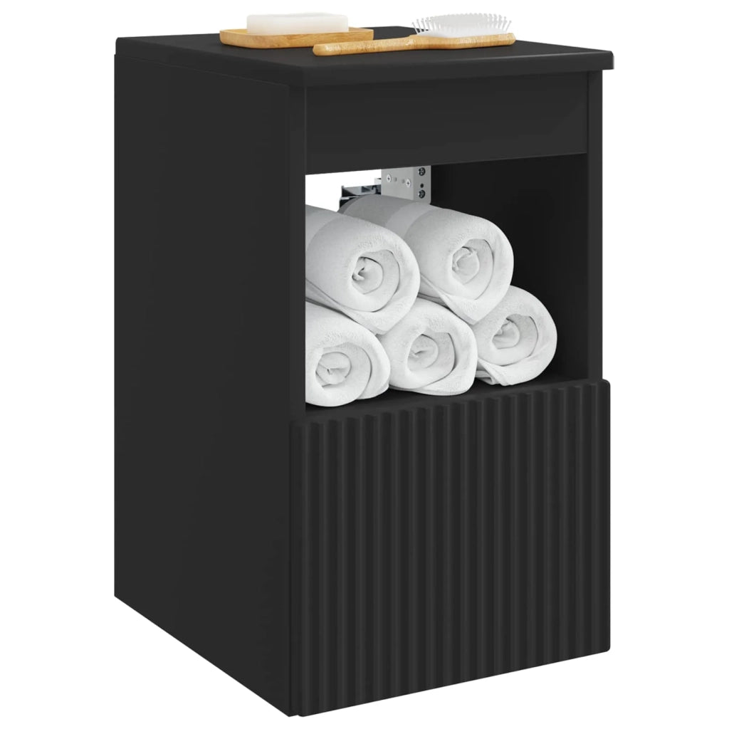 Mobile da Bagno Nero 30 x 41 x 50 cm Legno ingegnerizzato 890493