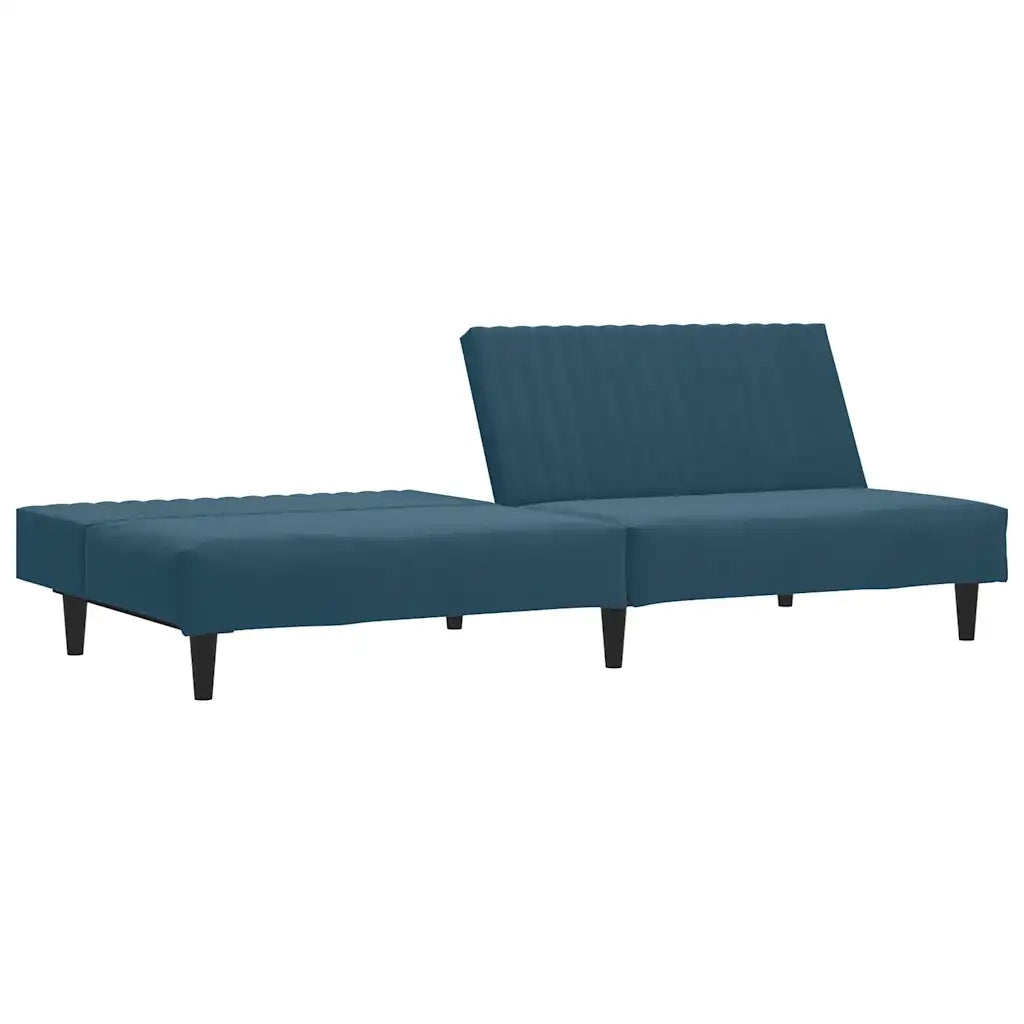 Divano Letto a 2 Posti-Sofa Letto 2 Posti-Daybed Blu in Velluto 669235