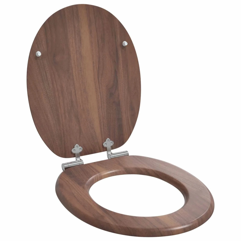 Sedile per toilette con chiusura morbida 2 pcs Marrone 3414531