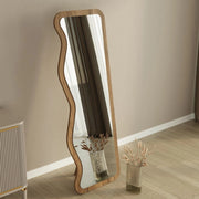 Bissonen\, Specchio Forma Rettangolare, 50x160h cm Marrone Noce