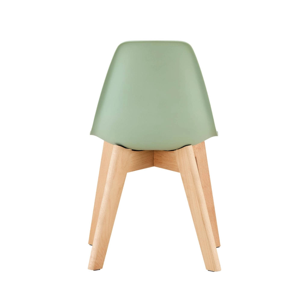 Sedia scandinava per bambini in legno di faggio, verde chiaro
