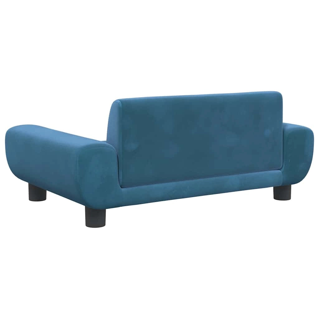 Cuccia per cani con cesto divano confortevole 70 x 45 x 33 cm velluto blu 02_0042874