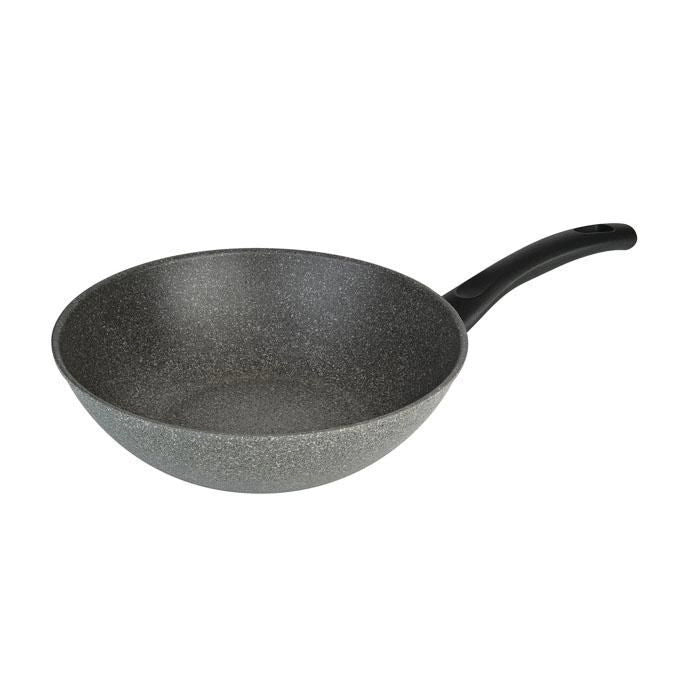 Ballarini 514641 Cortina Wok 28 cm Granitium Eco Induzione con Tecnologia Thermopoint colore Grigio