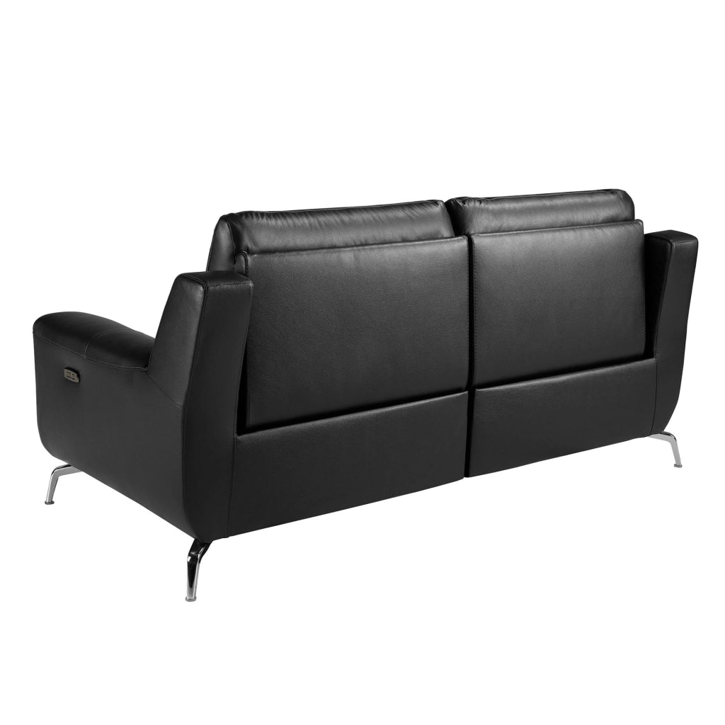 Divano relax a 2 posti in pelle nera