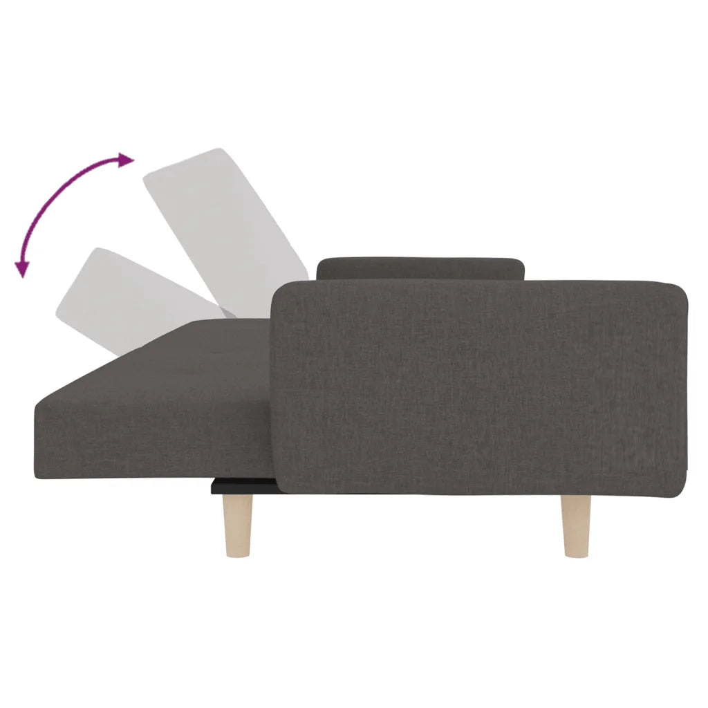 Divano Letto a 2 Posti con 2 Cuscini-Sofa Letto 2 Posti-Daybed Grigio Scuro in Tessuto 868561