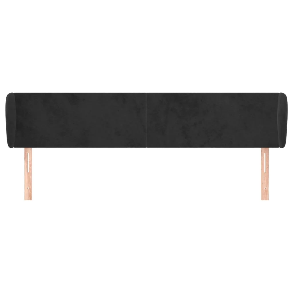 Testiera ad Orecchio-Testata con Orecchie Nera 203x23x78/88 cm in Velluto 524441