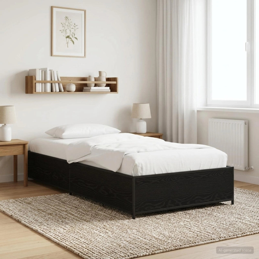 Struttura del letto Rovere Nero 80 x 200 cm 8009141
