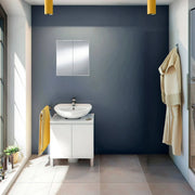 Vobbia, set Mobili Bagno Specchio Incluso, Bianco Lucido