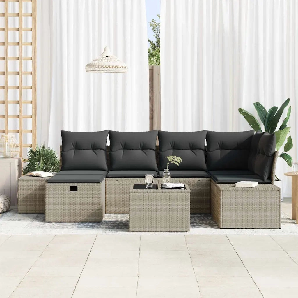 Set di divani con cuscino 6 pcs polyrattan