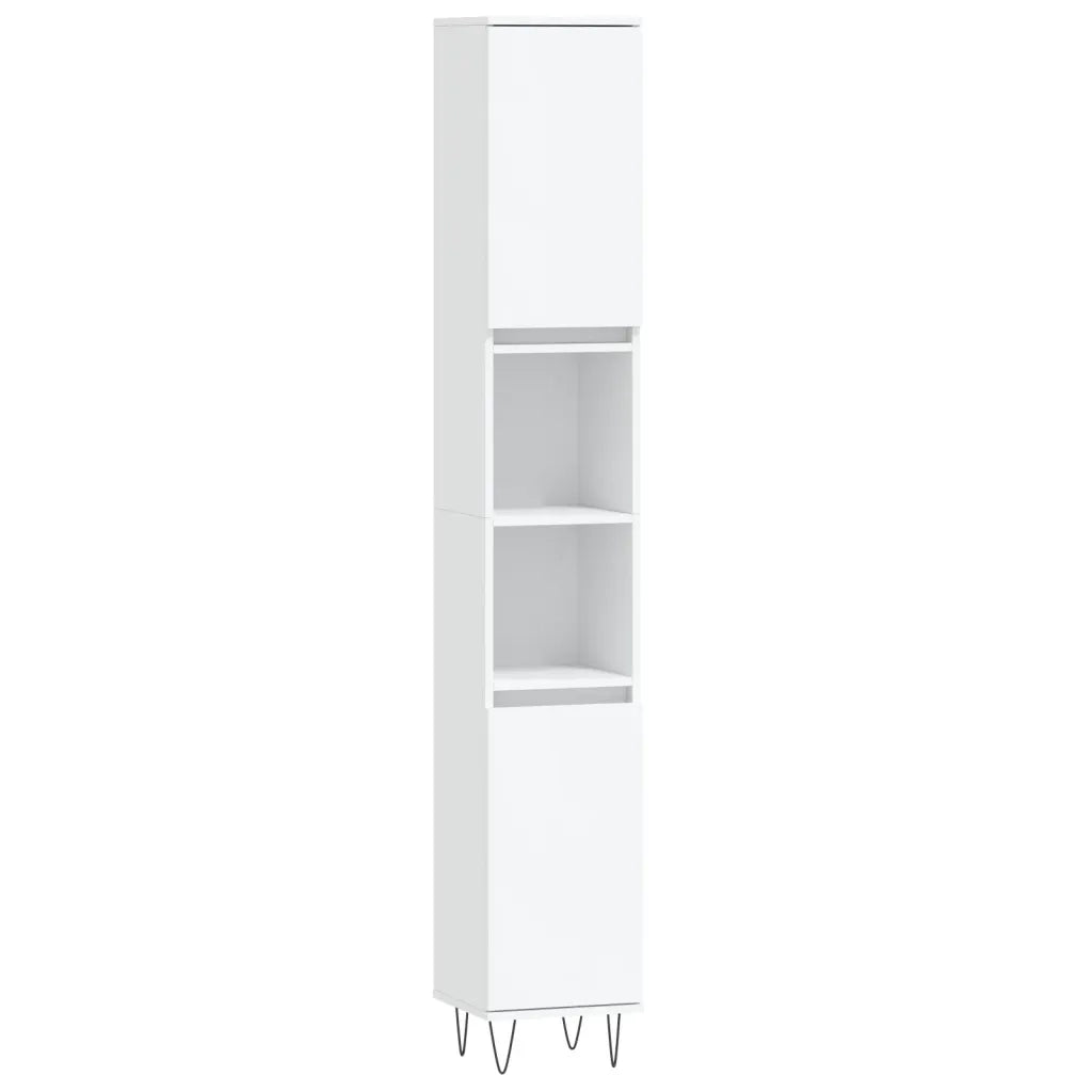 Armadietto da Bagno | Armadio da bagno Bianco 30x30x190 cm in Legno Multistrato