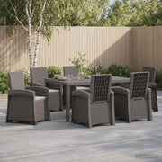 Set da Pranzo per Giardino 7 pz Grigio Chiaro PP 3430150
