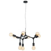 Lampadario A Sospensione Moderno Bocadella Acciaio Nero 9 Luci E27