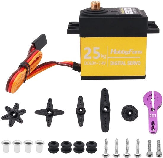 Servo Digitale 25 kg - Impermeabile - Alluminio/Polymerio - Alta Precisione - Compacto 40 x 20 x 40,5 mm - Lunga Durata