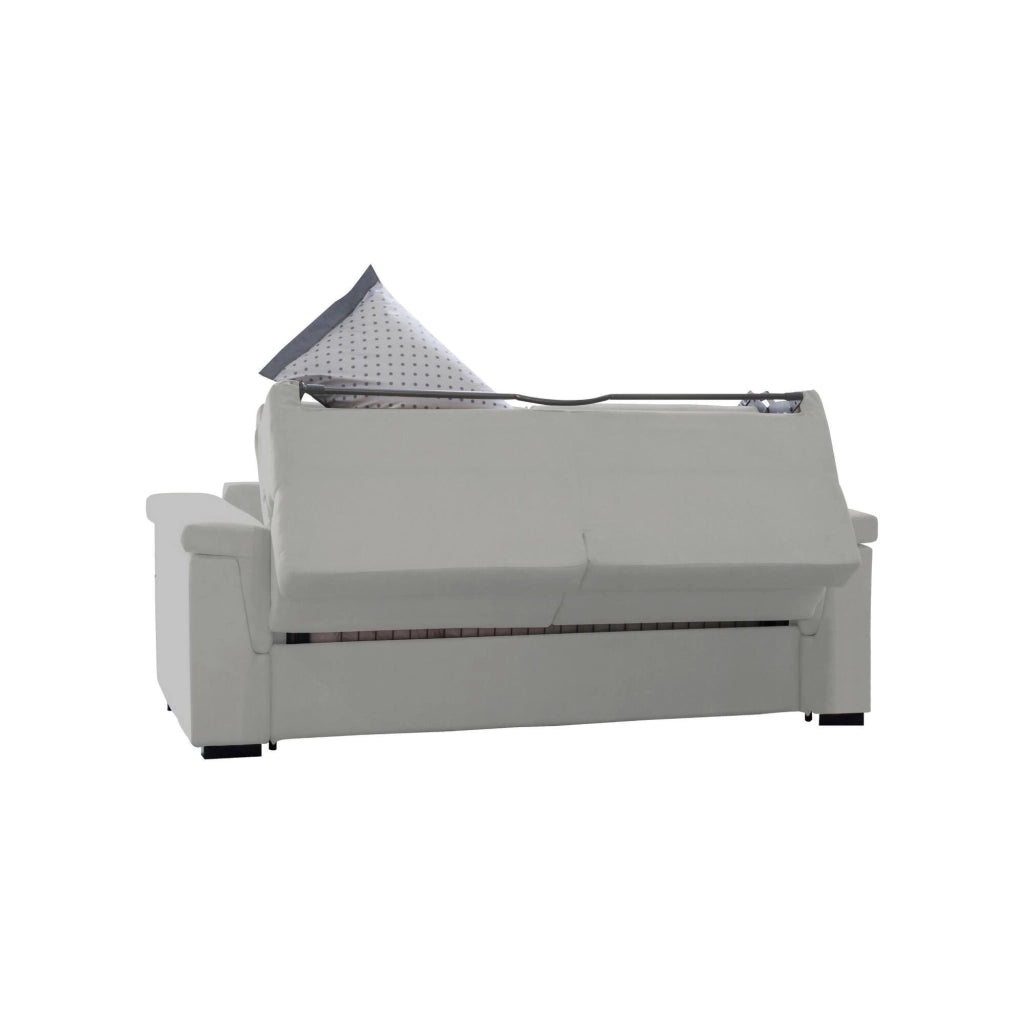 Tenna, Divano Letto 2 Posti Sfoderabile Made in Italy, 185x95 cm Grigio Chiaro