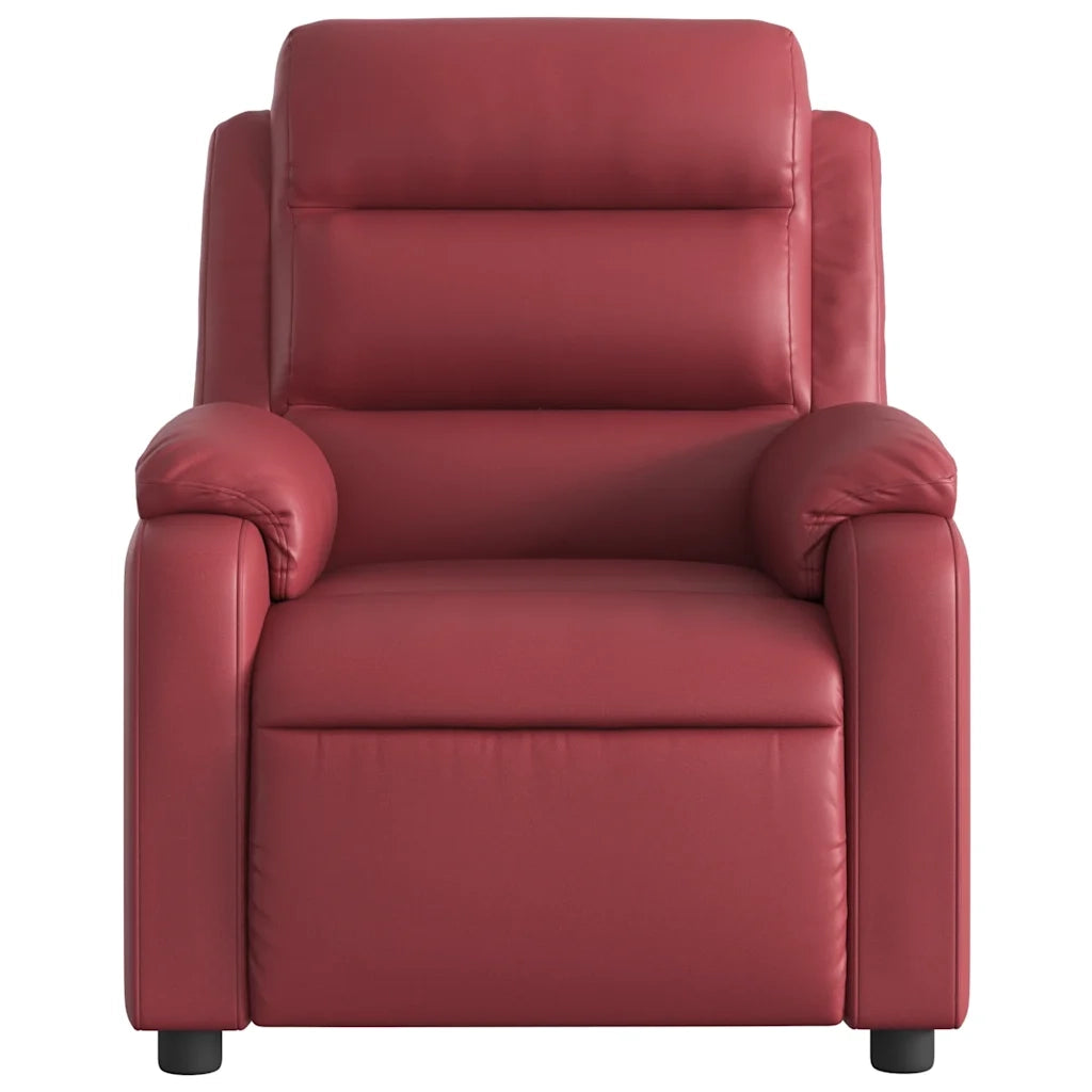 Poltrona Reclinabile Rosso Vino in Similpelle 373490