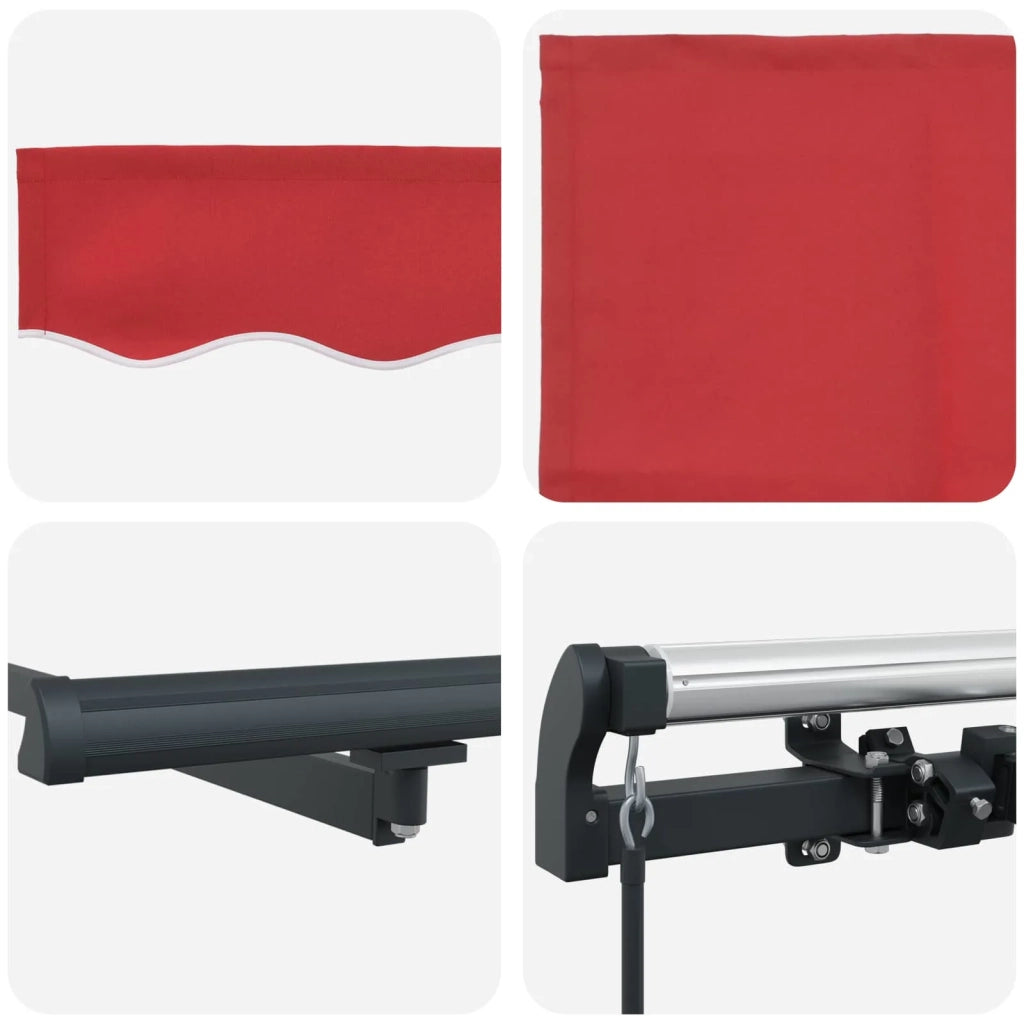 Tenda retrattile-Tenda parasole per balcone Rosso 300 x 250 cm Poliestere e Acciaio