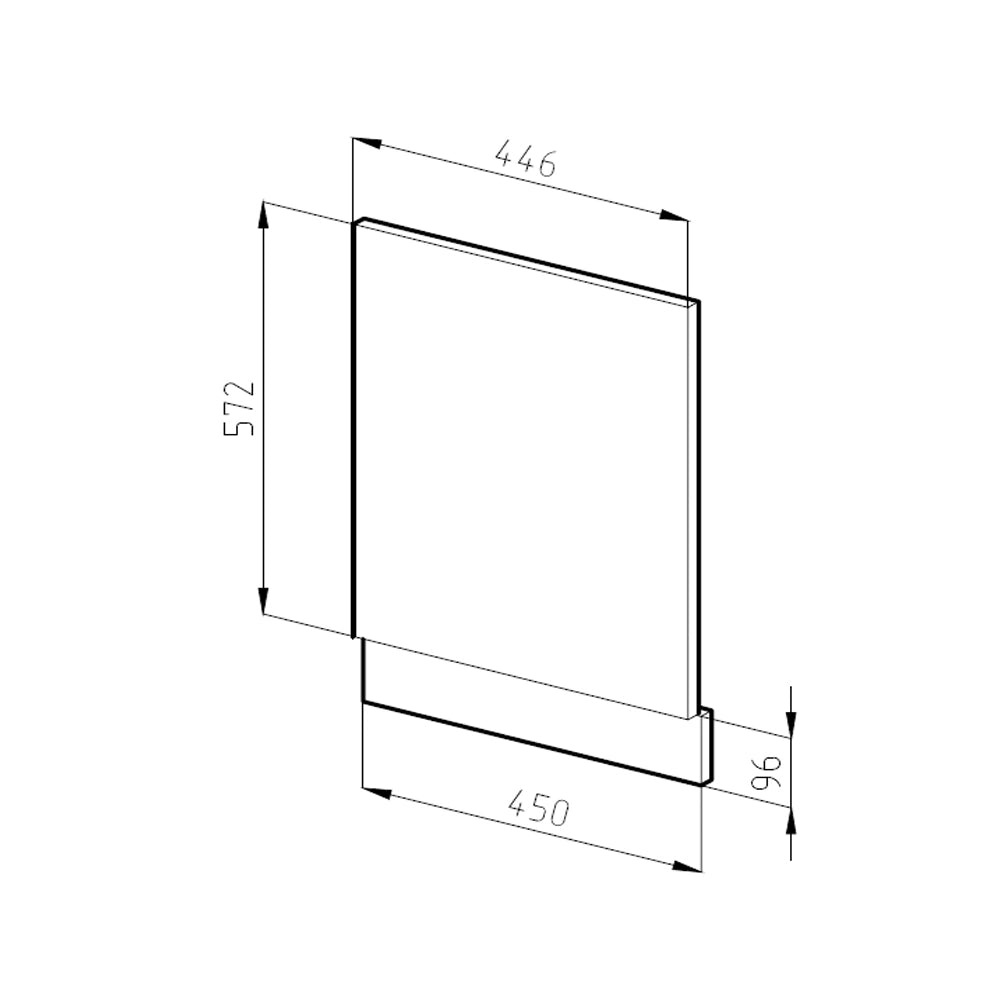 Pannello frontale R-Line Antracite lucido/Bianco 45 cm, PL Antracite Vicco