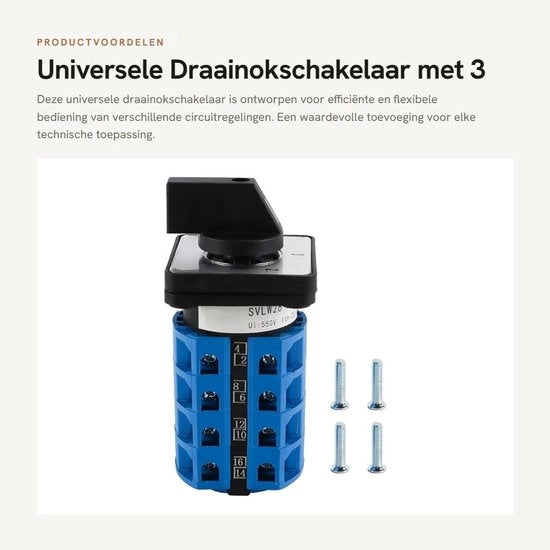 Draainokschakelaar universale con 3 velocità