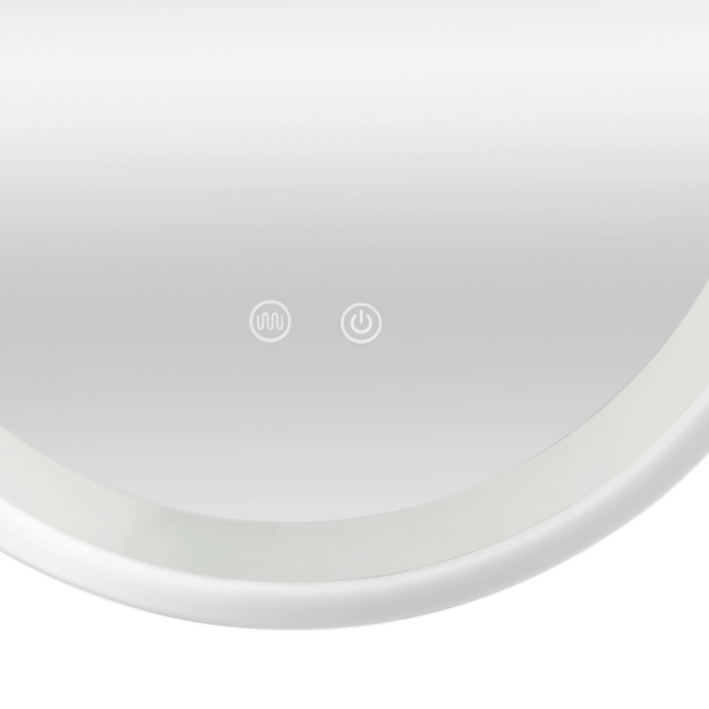 Specchio LED da Parete Maratea Multifunzionale Ø50 cm Cornice Argentata pro.tec