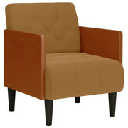 Divano Poltrona | Sedia con Braccioli Marrone 55 cm in Velluto