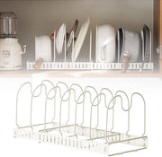 Supporto per pentola regolabile con 7 distributtori - ideale per utensili da cucina, pentole, pentolini e coperchi