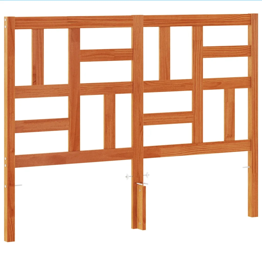 Testiera-Testata-Testiera Decorativa Marrone Cera 160 cm in Legno Massello di Pino 570034
