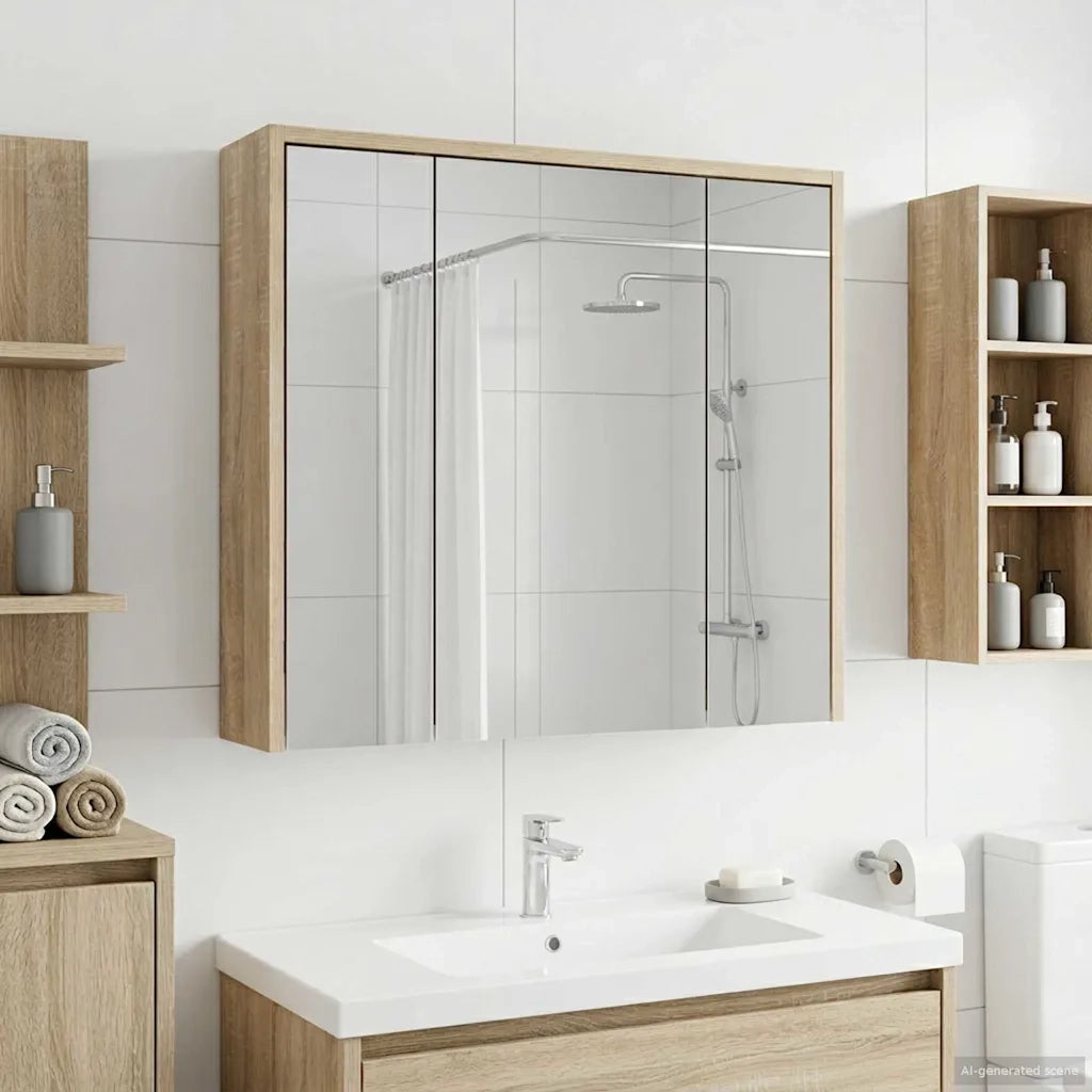 Mobiletto per specchio da bagno Rovere Sonoma 889153