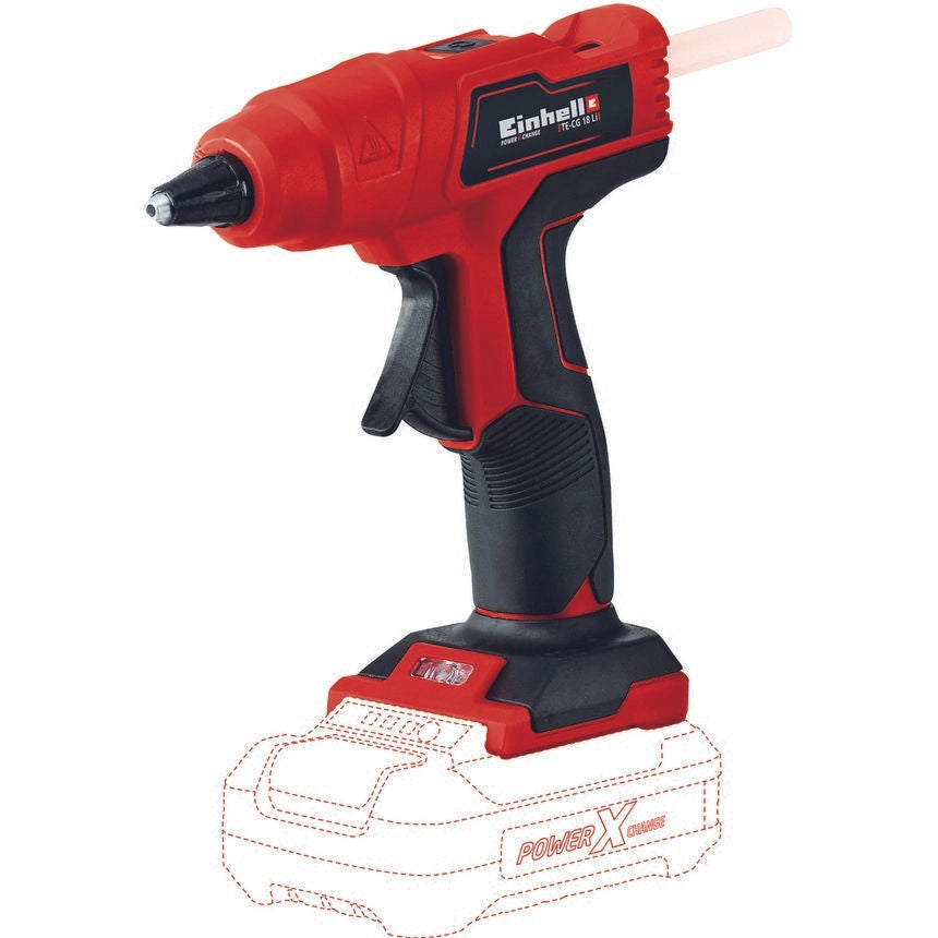 Einhell 4522200 TE-CG 18 Li Pistola per Colla a Caldo a Batteria 18V 170°C senza fili Power X-Change colore Nero Rosso