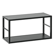 Scaffale SWITCH – 2 ripiani – Struttura in metallo nero opaco – Design minimalista