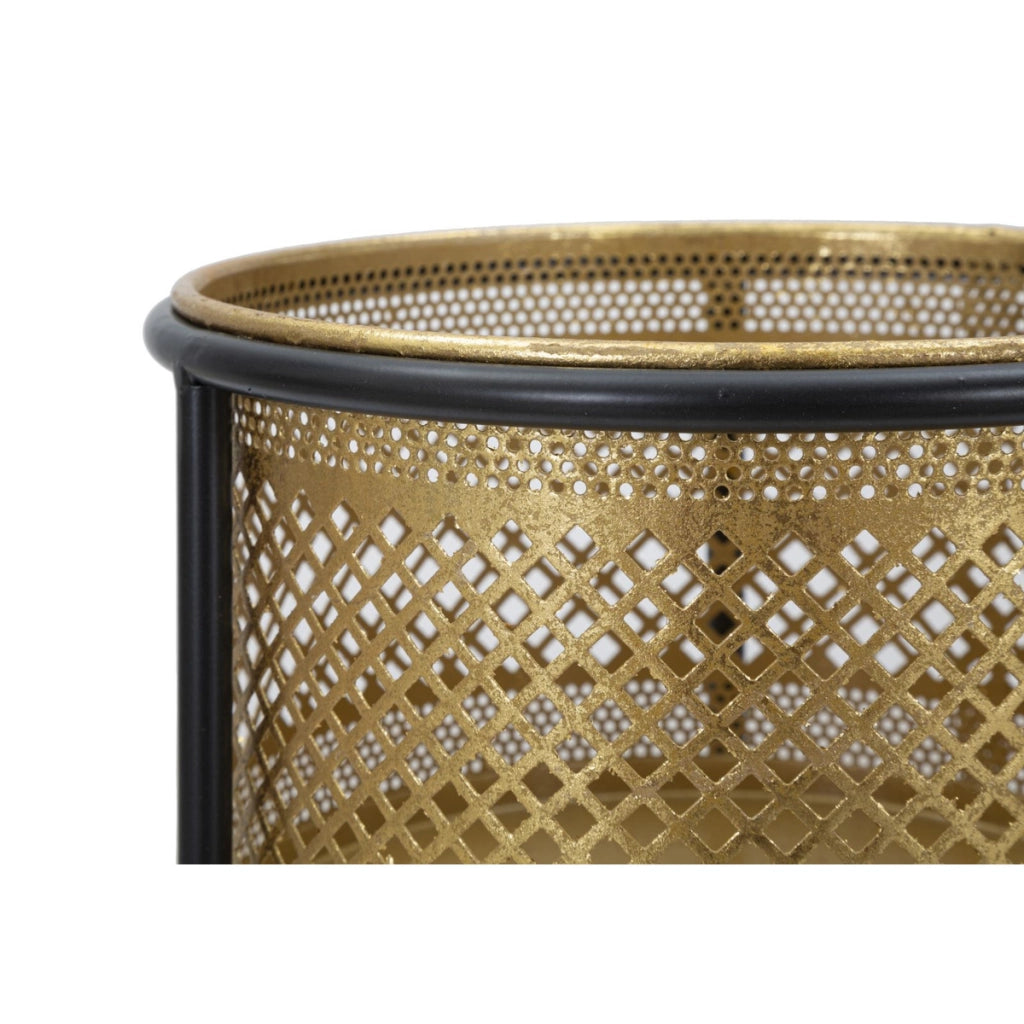 Vaso per Piante VKH686, Oro, Metallo, 25x25x50 cm
