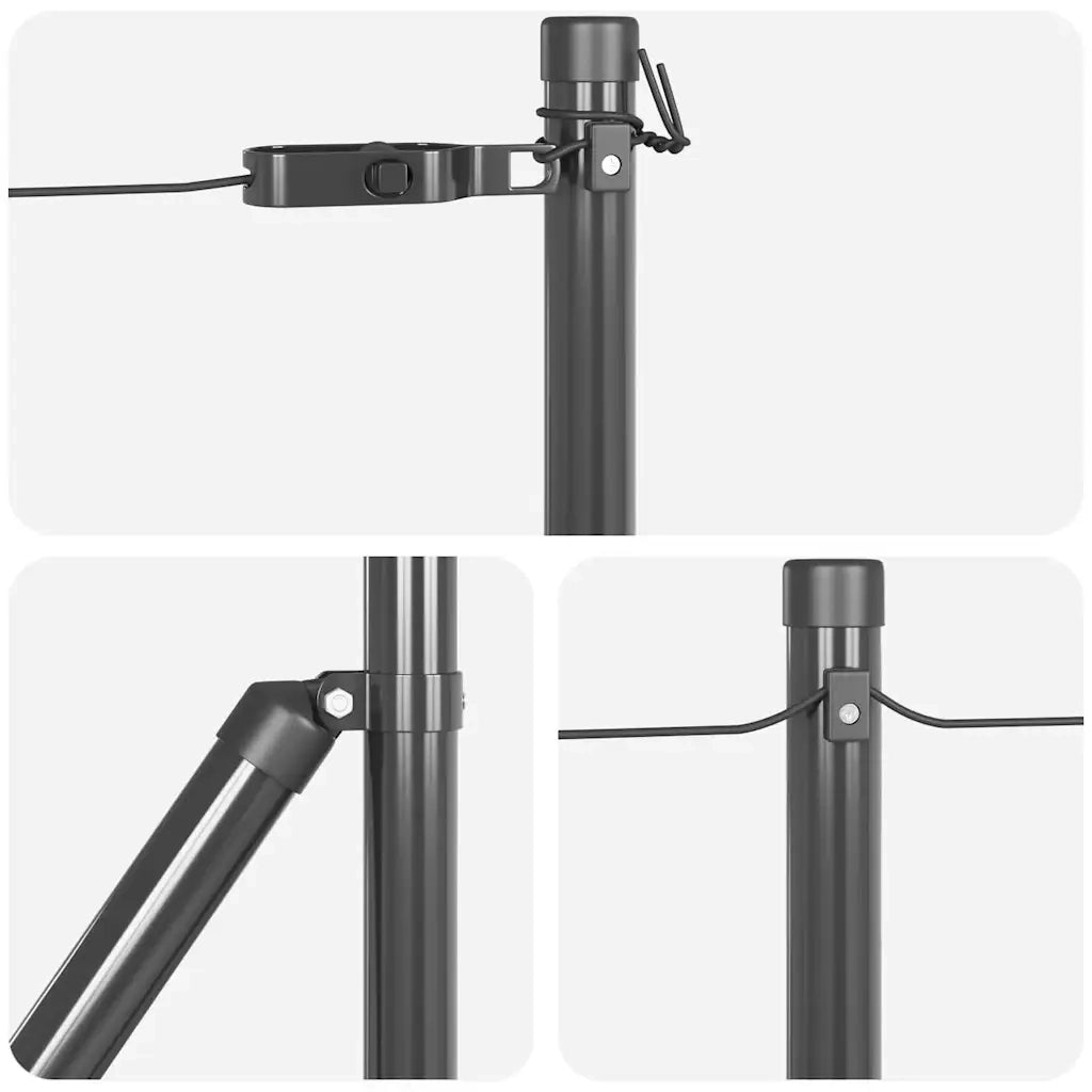 Palo della recinzione 7 pz Grigio Acciaio CFW6179537